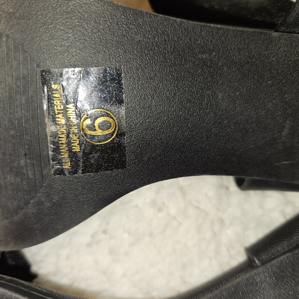Rue21 Womans Black Sandals With 3in Block Heel Size 6 - Picture 5 of 7